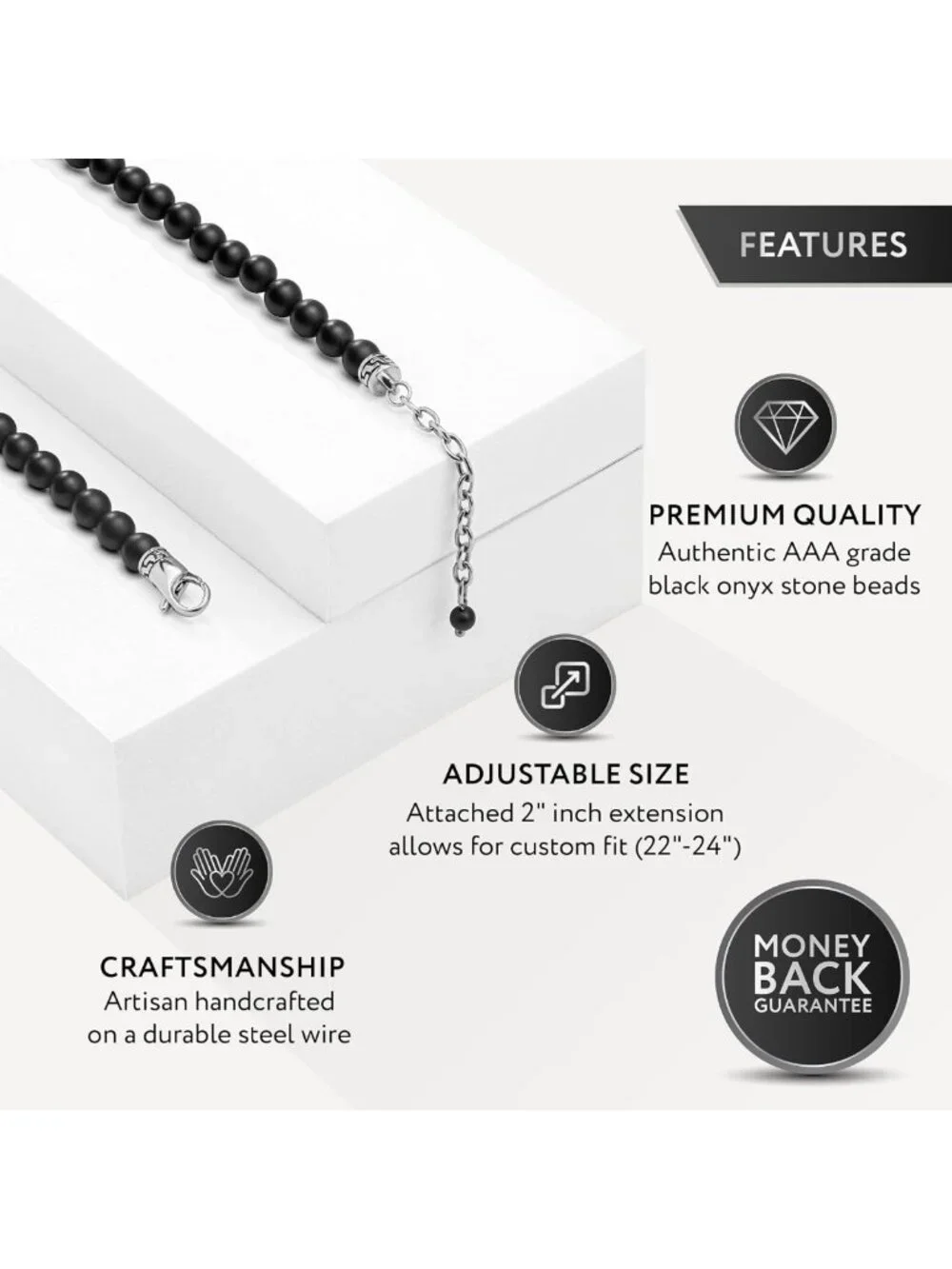 Artisan Handcrafted Men's Stone Necklace - Premium Quality, Unique Design